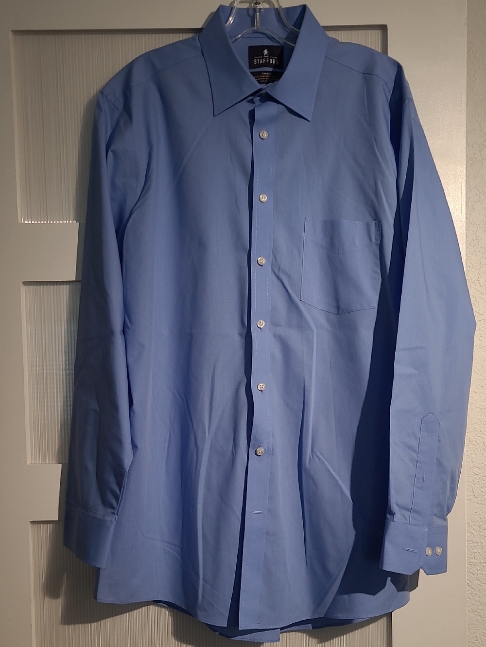 Stafford Men's Light Blue Long-Sleeve Dress Shirt